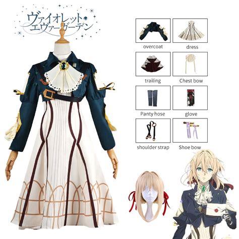 Violet Evergarden Cosplay Traje Anime Peruca Princesa。